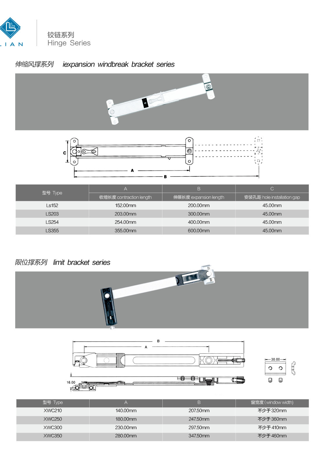 Telescopic stays and opening restrictors · AL · PDF 42 · left panel