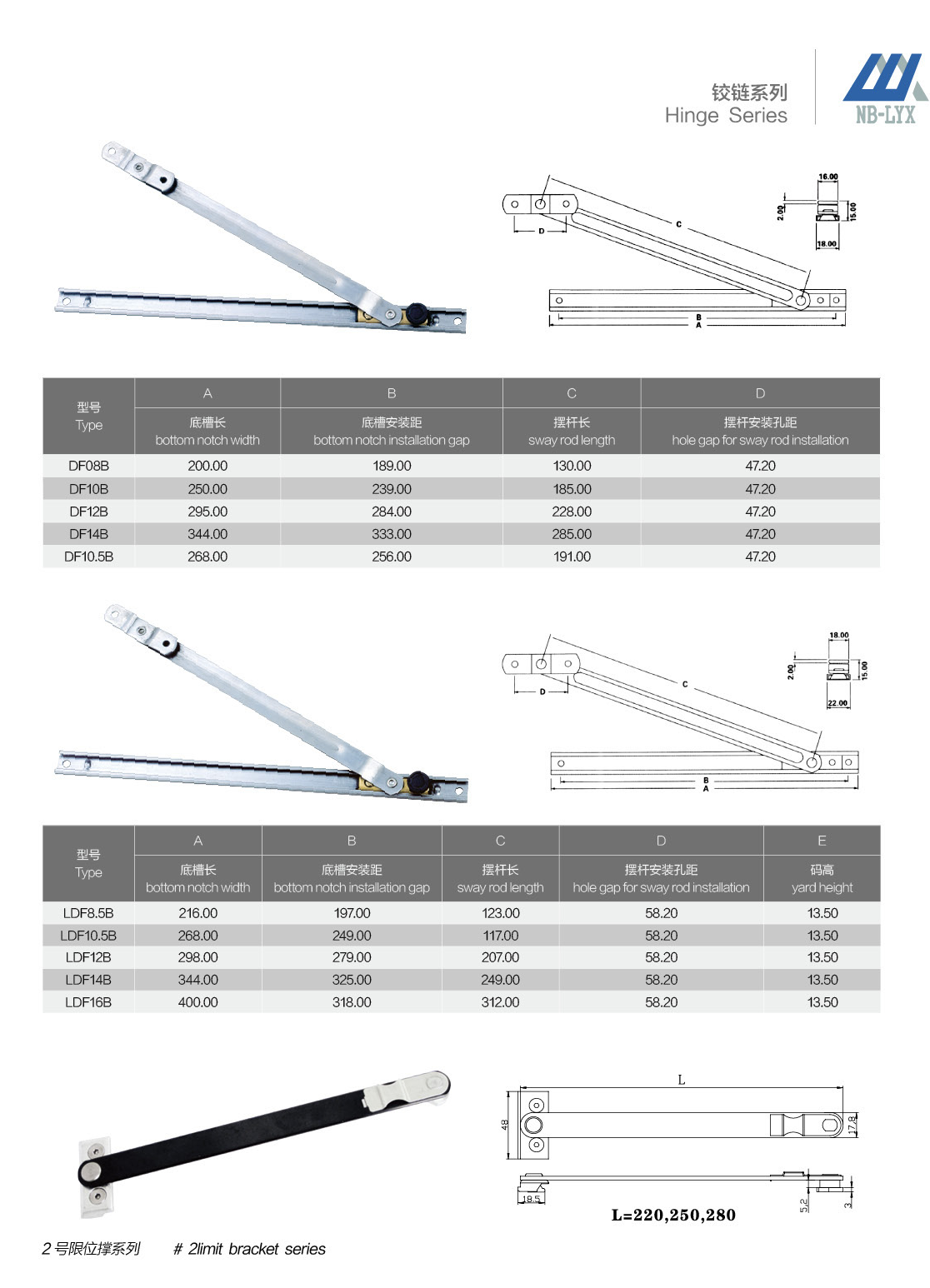 Telescopic stays and opening restrictors · AL · PDF 42 · right panel