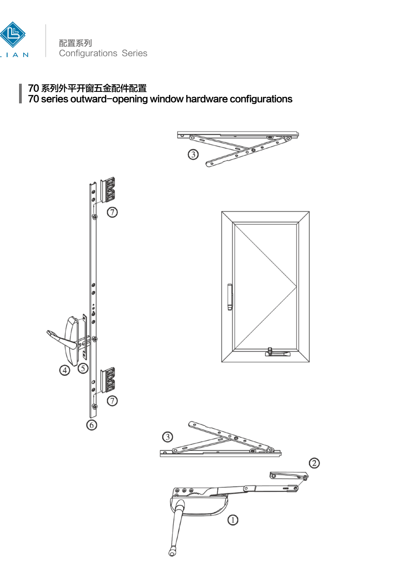 Crank-operated window installation configurations · OP · PDF 11 · left panel