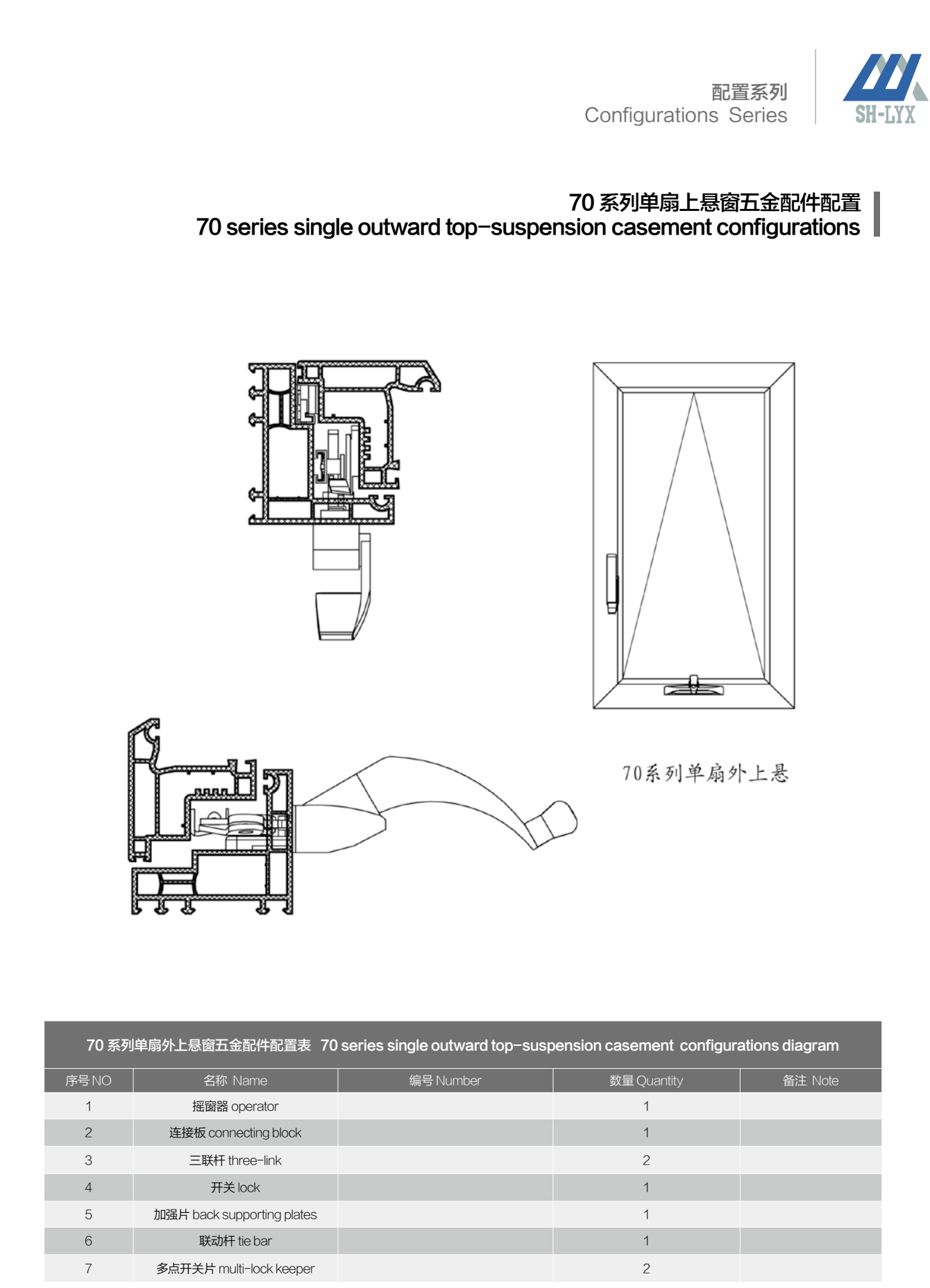 Crank-operated window installation configurations · OP · PDF 12 · right panel