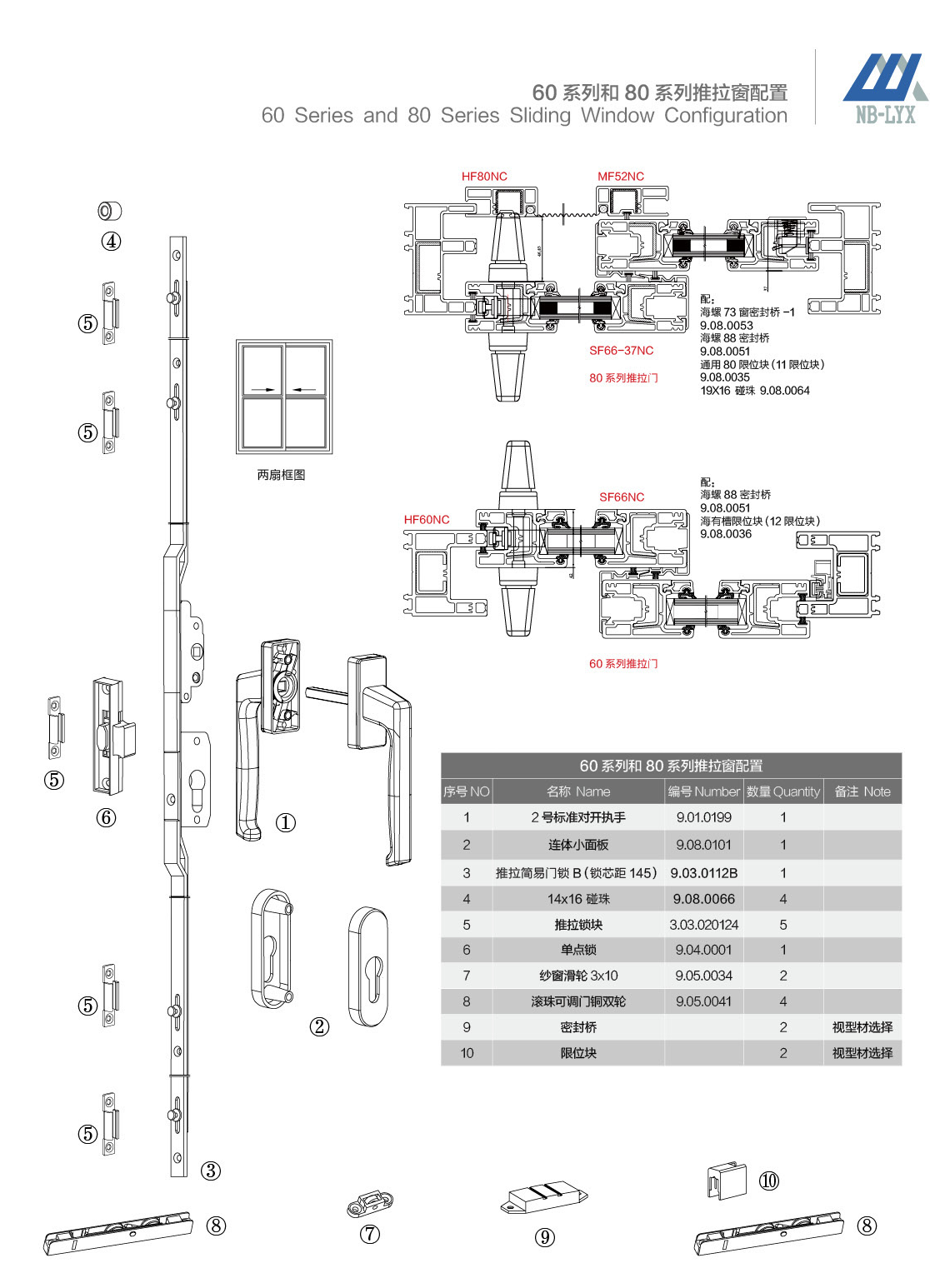 uPVC sliding-window and door configurations · UPVC · PDF 25 · right panel
