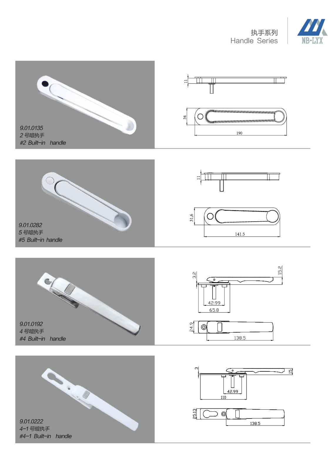 T-shaped and recessed profile handles · UPVC · PDF 33 · right panel
