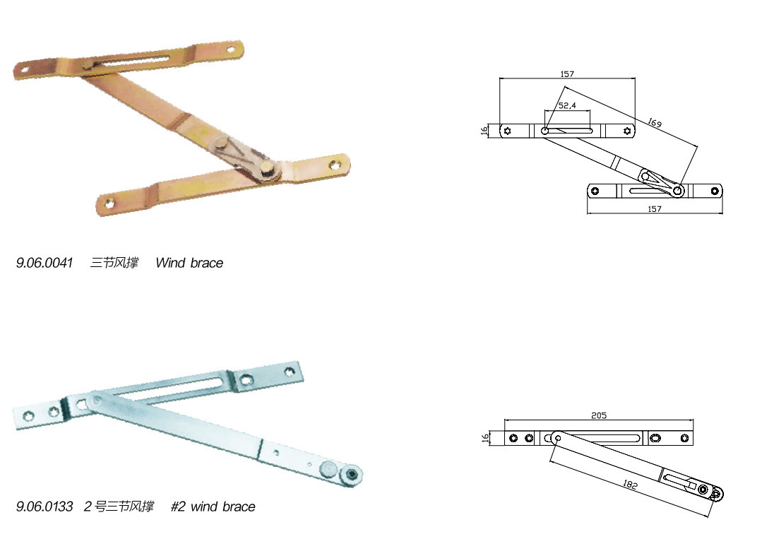 Three-section stay dimensions · UPVC · PDF 64 · left panel