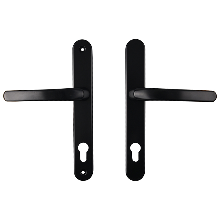 Straight lever backplate handles — black
