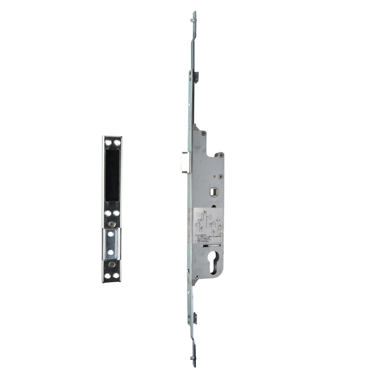 Multipoint door lock with strike plate
