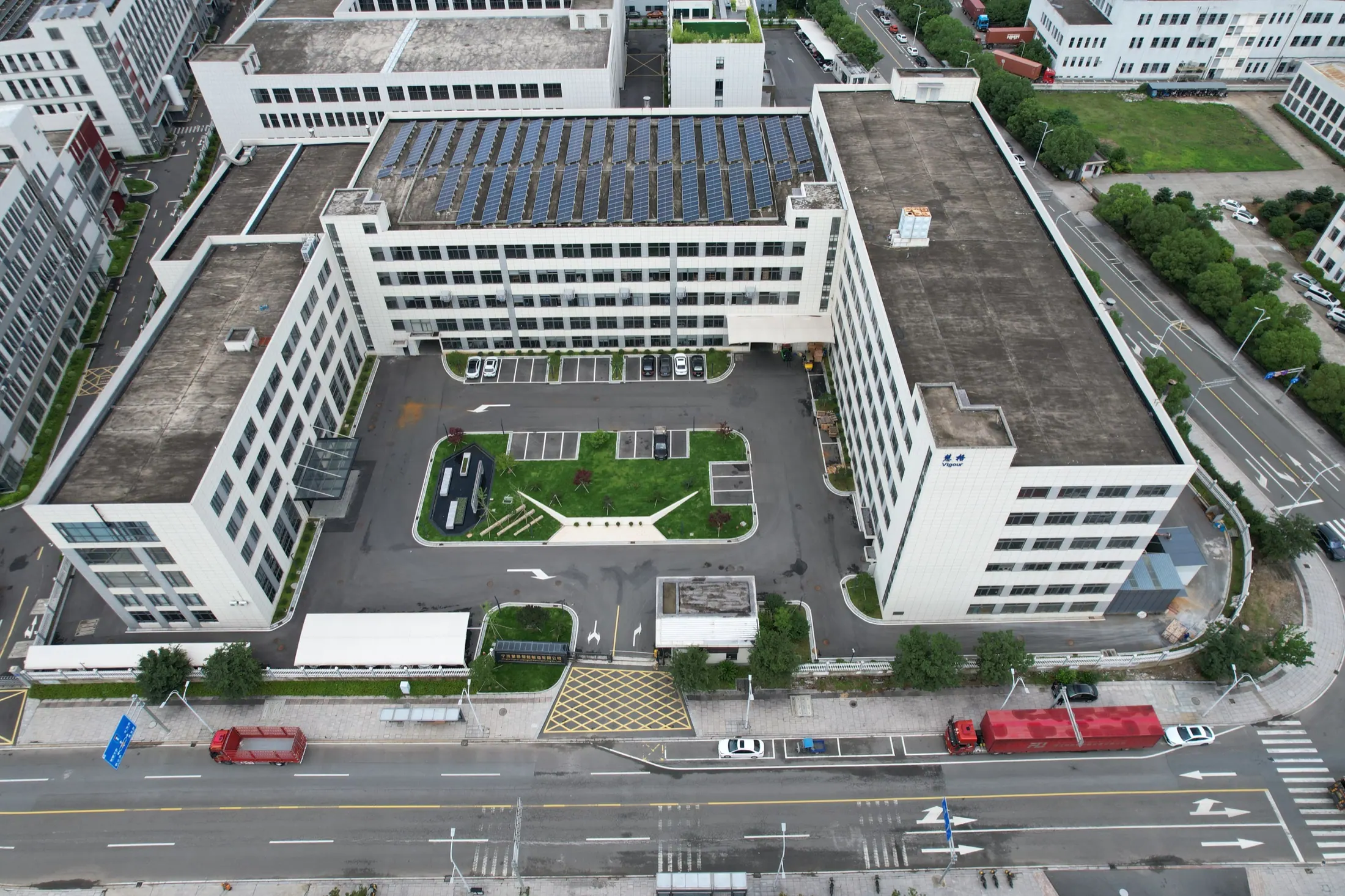 Aerial view of Vigour factory campus