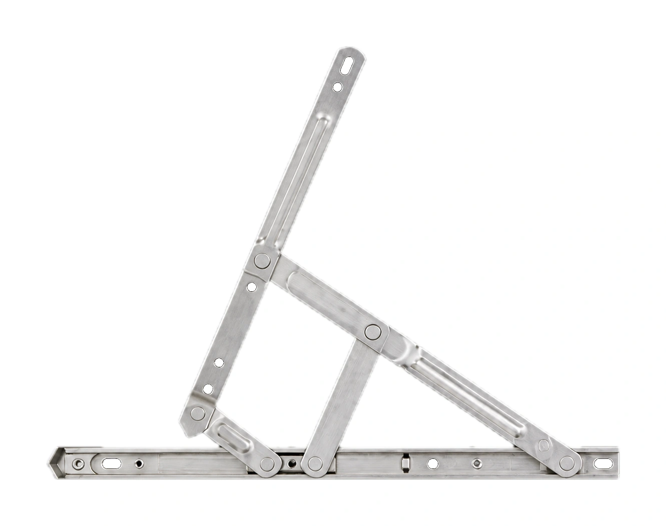 Four-bar friction stay — reinforced arm