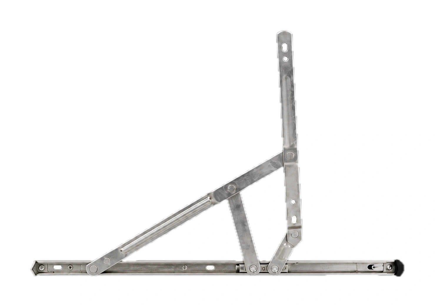 Four-bar friction stay — extended arm