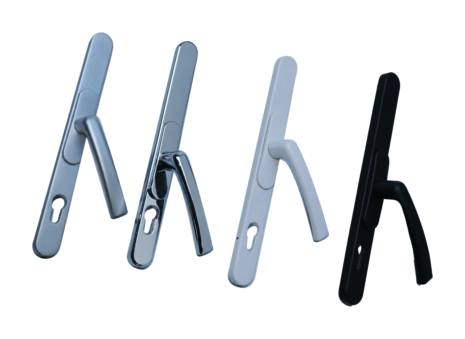 Adjustable backplate handles — finish options