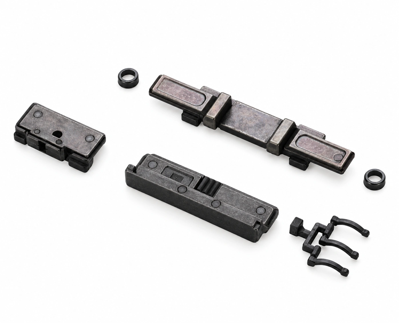 Coupling and locking components — configuration 3
