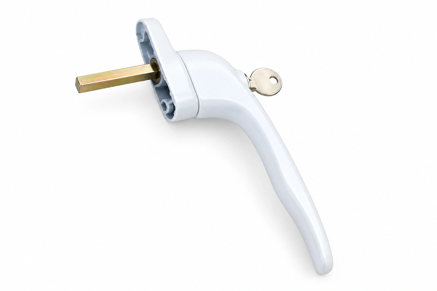 Key-locking window handle — rear view